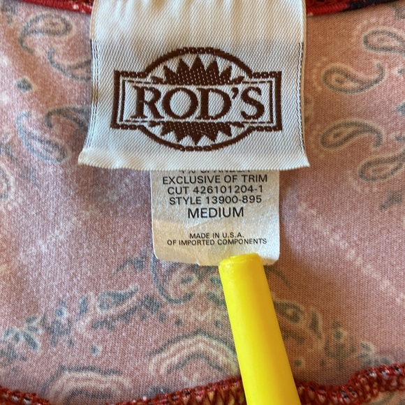 Rods Western Wear Hi Lo Bandana Tank Med - Picture 4 of 4